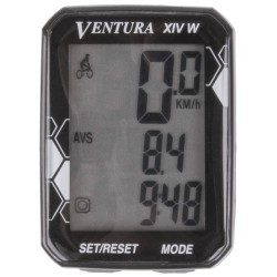 Ventura fietscomputer XIV W draadloos zwart 14 functies