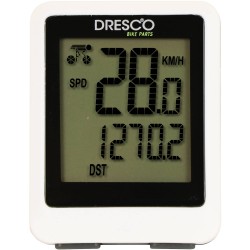 Dresco fietscomputer 5 x 5 cm wit