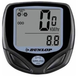 Dunlop Fietscomputer - 14 Functies - Gemakkelijke Montage - Spatwaterdicht - Zwart