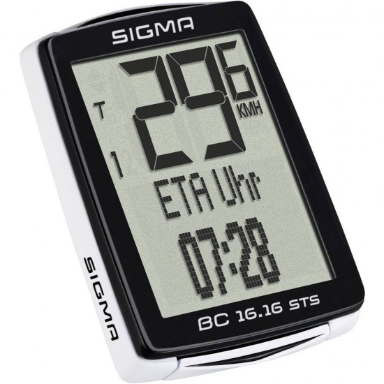 Sigma BC 16.16 STS CAD Draadloze fietscomputer Gecodeerd Met wielsensor, Met trapfrequentiesensor Sigma BC 16.16 STS CAD Draadloze fietscomputer Gecodeerd Met wielsensor, Met trapfrequentiesensor